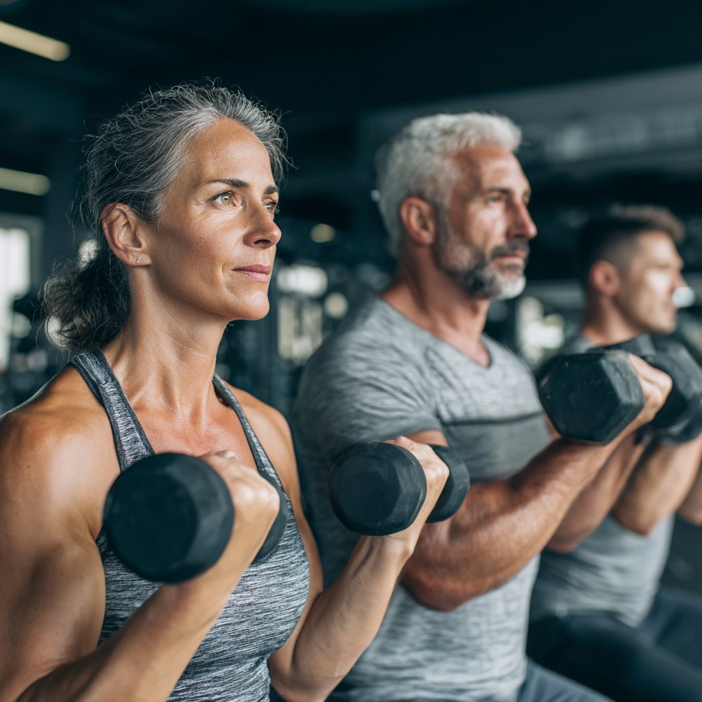 Усмихната българка на средна възраст приготвя здравословна храна богата на протеини в модерна кухня